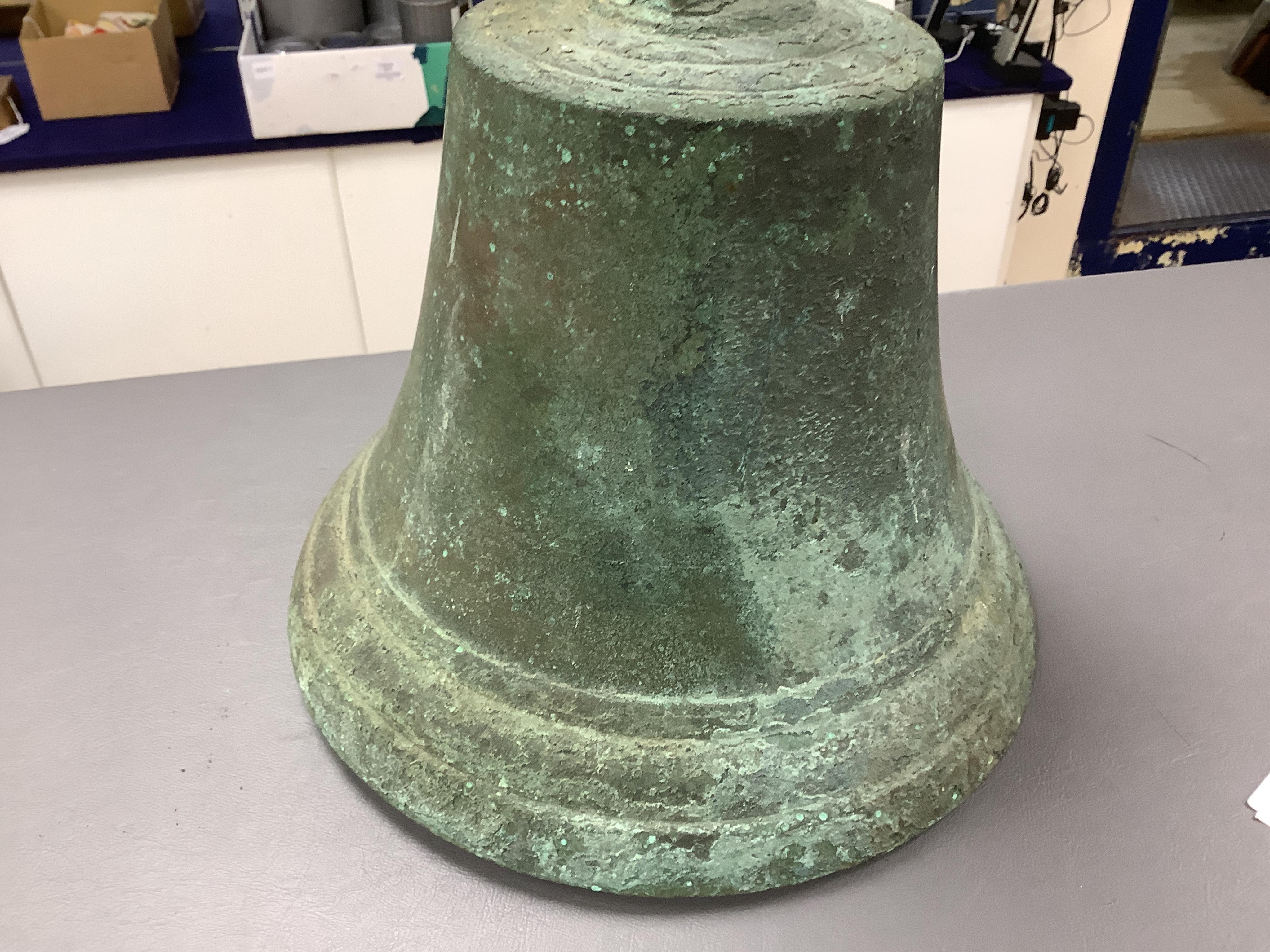 A ship’s bell, marked ‘J D A Jung 1944’, 28cm maximum height